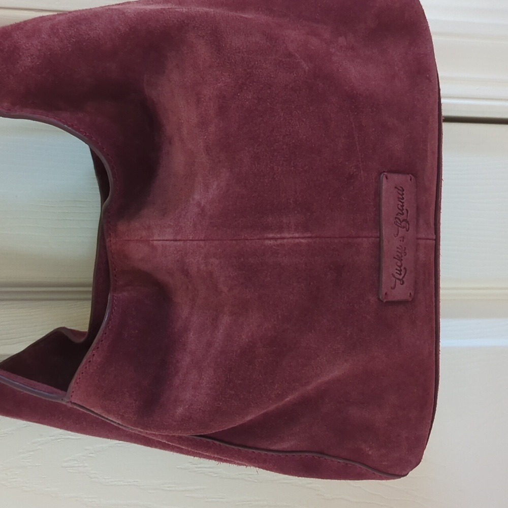 Lucky Brand Clem Suede Hobo Bag In Grapevine - Picture 6 of 11